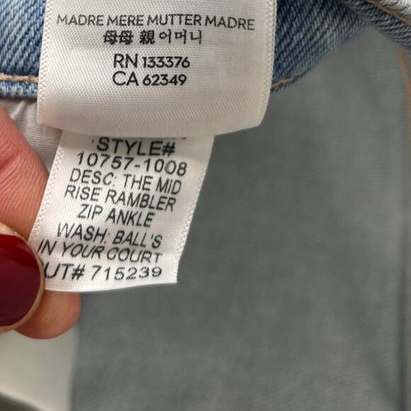 MOTHER The Mid Rise Rambler Zip Ankle in Balls in Your Court Size 33 - Picture 7 of 9